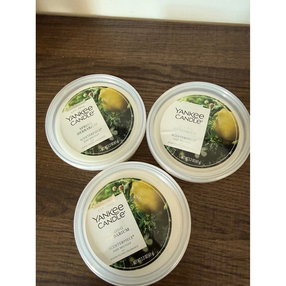 Yankee Candle Spring Herbarium Scenterpiece Easy MeltCup Set of 3 Limited Ed